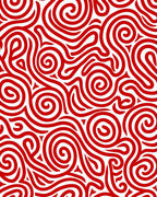 Crimson Swirl Abstract Line Rug