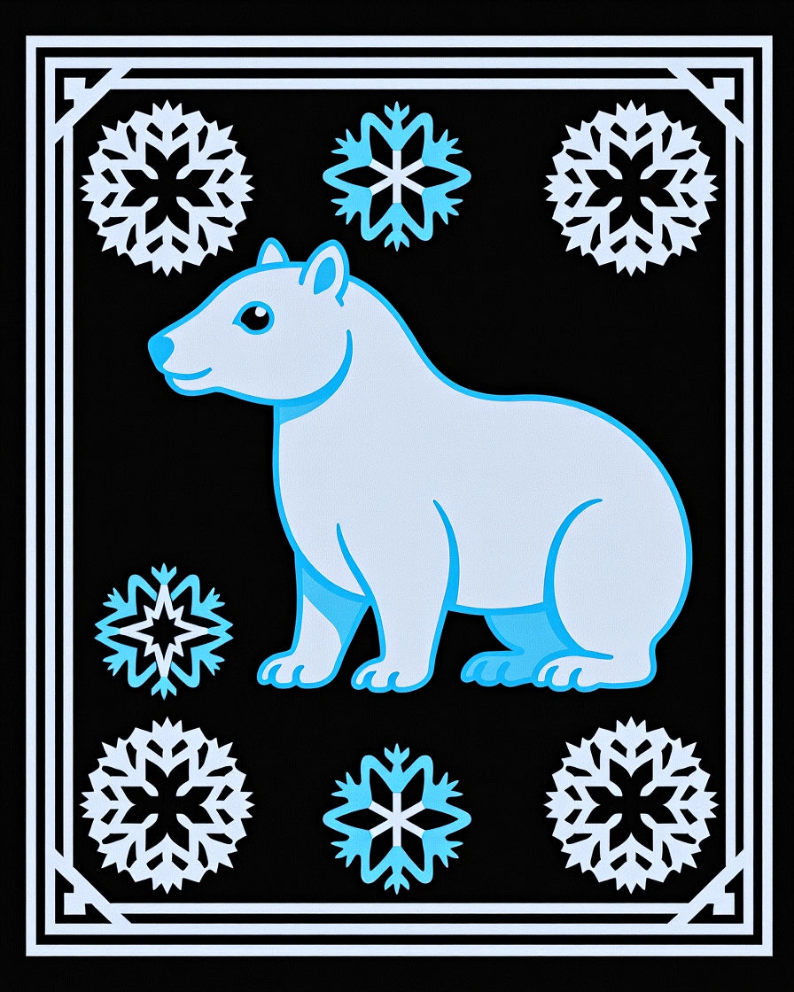 Arctic Bear Snowflake Collection Rug