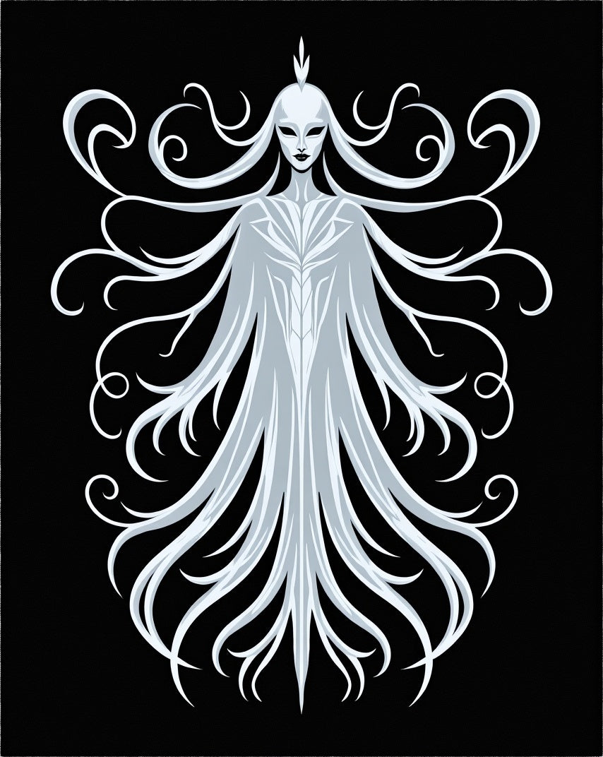 Ethereal White Spirit Flowing Hair Rug