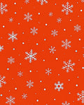 Orange Snowflakes Glitter Scattered Rug