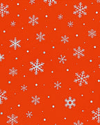 Orange Snowflakes Glitter Scattered Rug