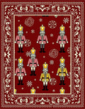 Crimson Nutcracker Soldiers and Snowflakes Rug