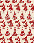 Red Christmas Trees and Cars Rug