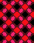 Bold Red Pink Diamond Lattice Rug