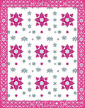 Bright Pink Snowflake Geometric Garden Rug
