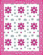 Bright Pink Snowflake Geometric Garden Rug