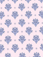 Pale Pink Blue Frost Flower Repeating Rug