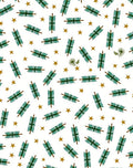 Green Pine Boughs Gold Stars Rug