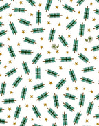 Green Pine Boughs Gold Stars Rug