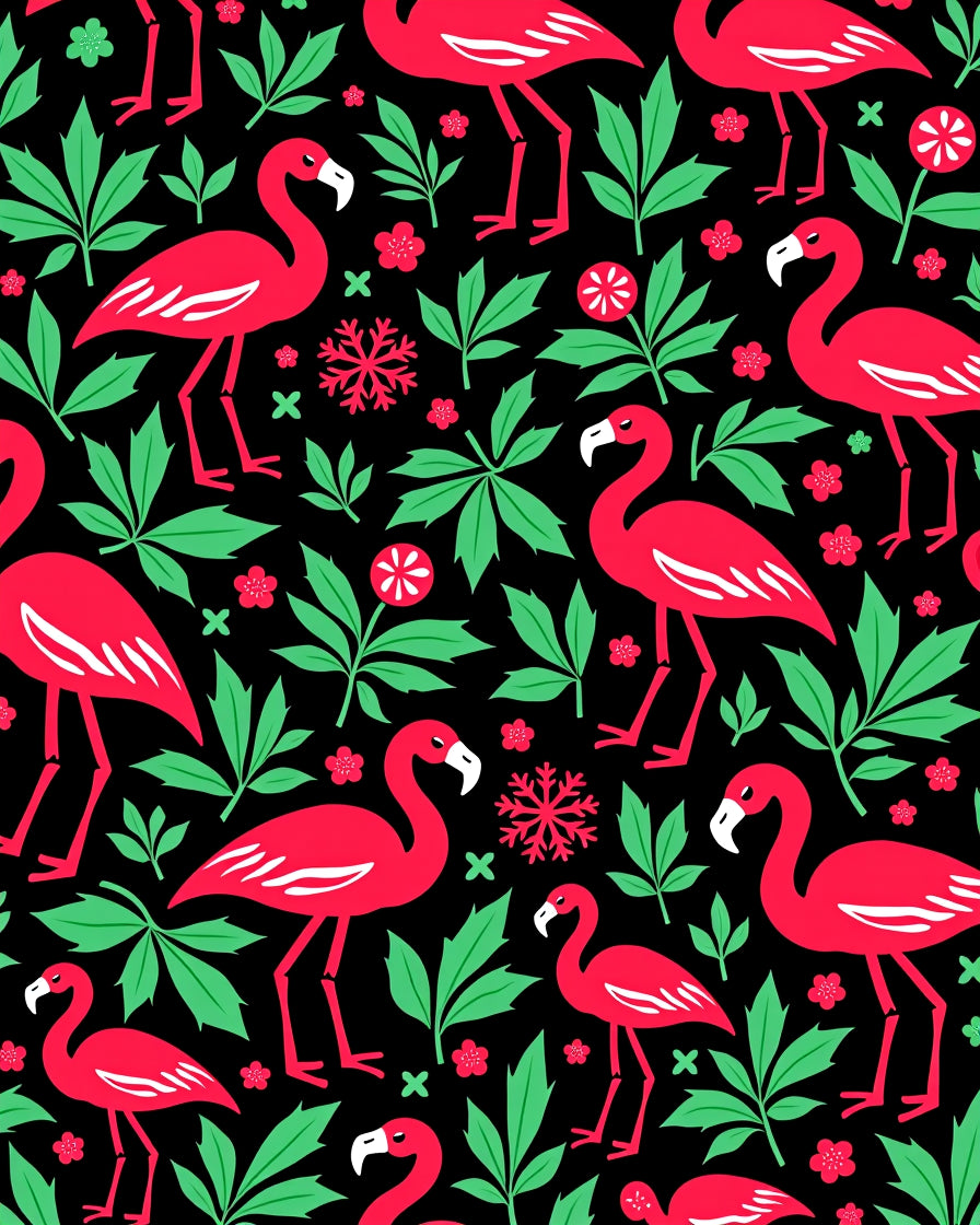 Vibrant Flamingos Amongst Lush Green Foliage Rug
