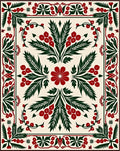 Classic Red Green Floral Berry Medallion Rug