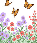 Whimsical Orange Butterfly Garden Rug