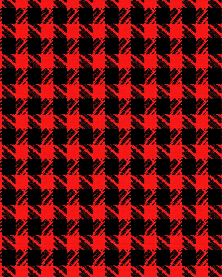 Classic Red Black Plaid Check Rug