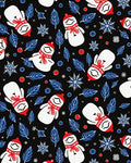Whimsical Snowman Snowflake Garland Rug