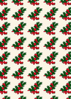 Festive Holly Berry Evergreen Bow Arrangement Rug