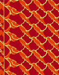 Crimson Orange Scaled Flow Rug