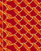 Crimson Orange Scaled Flow Rug