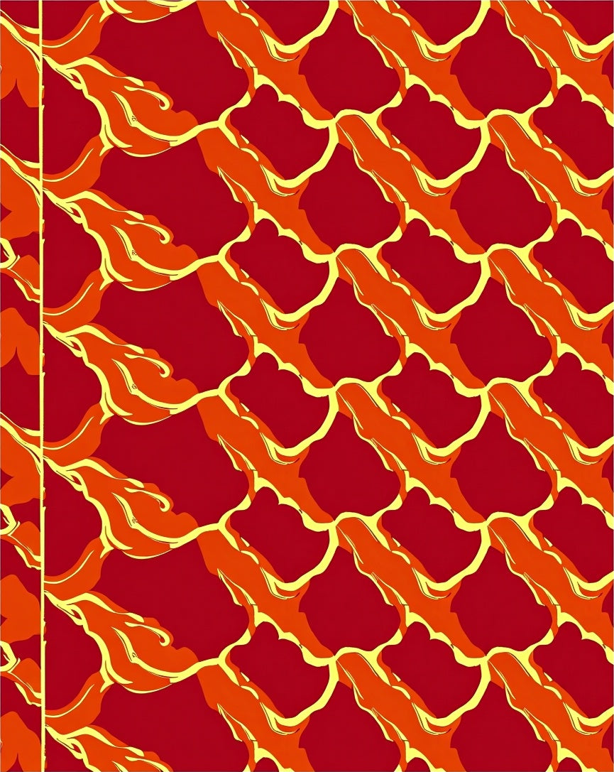 Crimson Orange Scaled Flow Rug