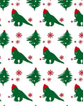 Festive Green Dino Christmas Snowflake Rug