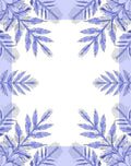 Blue Fern Frond Border Rug
