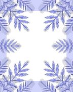 Blue Fern Frond Border Rug