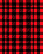 Crimson Black Plaid Squares Rug