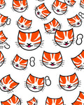 Playful Orange Tabby Kitten Faces Rug