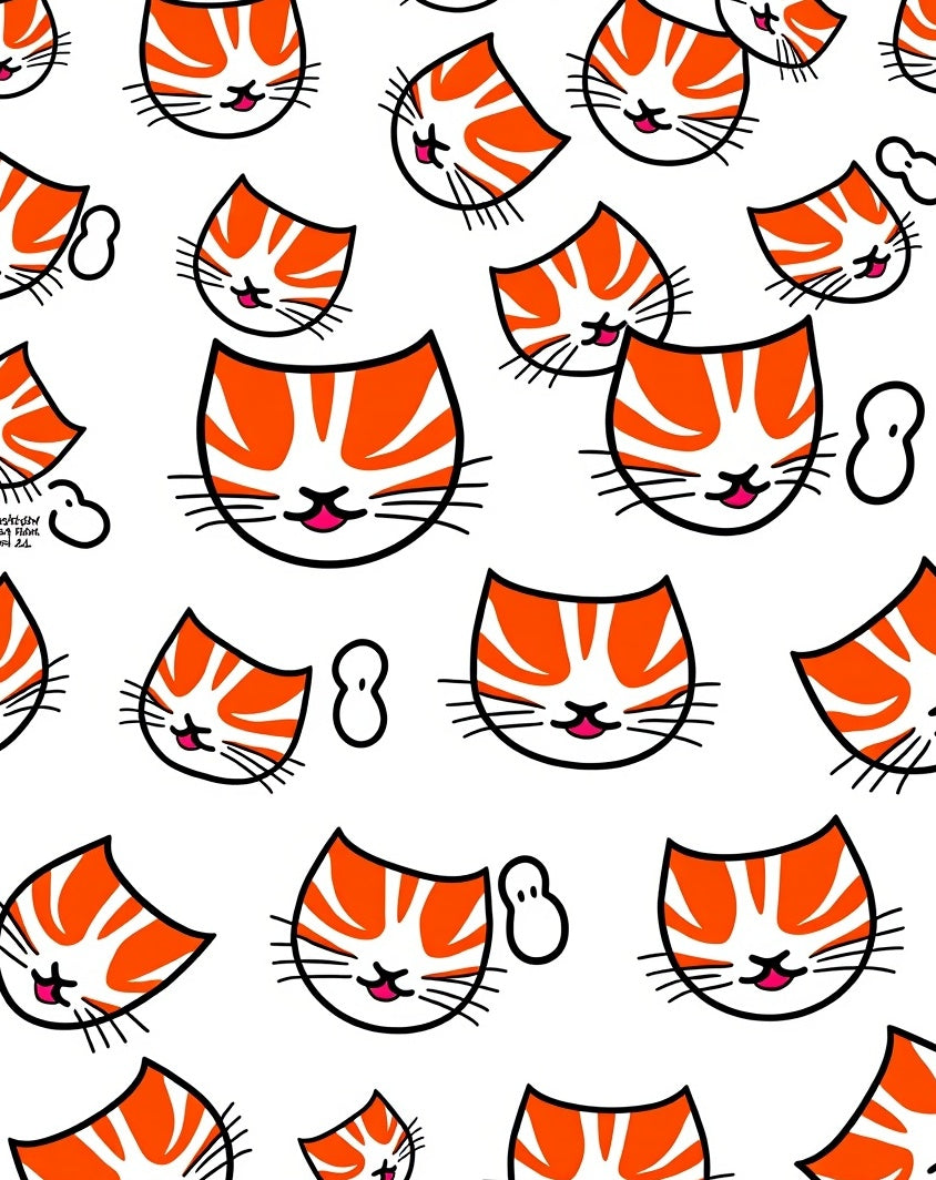 Playful Orange Tabby Kitten Faces Rug