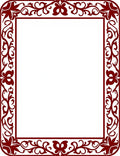 Rich Burgundy Floral Vine Border Rug