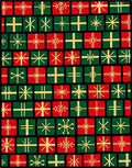 Festive Red Green Wrapped Gifts Rug