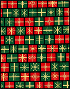 Festive Red Green Wrapped Gifts Rug
