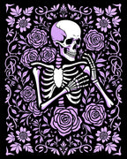 Lilac Skeleton Floral Garden Tapestry Rug