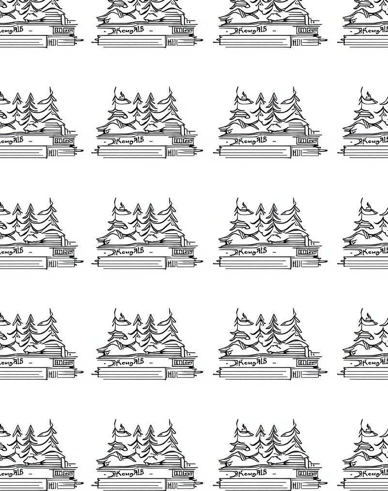 Minimalist Evergreen Forest Line Drawing Rug