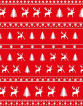 Red White Reindeer Christmas Trees Rug