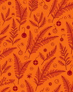 Crimson Feathered Ornaments Autumn Rug