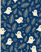 Whimsical Cream Ghost Pine Branch Rug