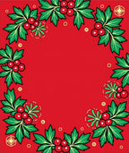 Vibrant Red Holly Berry Garland Rug