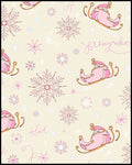 Pink Sleigh Snowflake Winter Charm Rug
