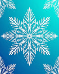 White Snowflake Blue Gradient Rug