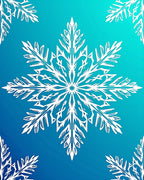White Snowflake Blue Gradient Rug