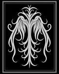 Ornate White Floral Scrollwork Rug