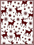 Burgundy Reindeer And Star Motif Rug