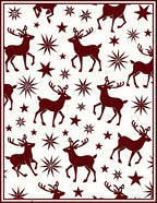 Burgundy Reindeer And Star Motif Rug