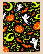 Spooky Halloween Pumpkins Ghosts Bats Moons Rug