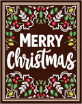 Brown Christmas Holly Berry Garland Rug