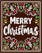 Brown Christmas Holly Berry Garland Rug