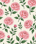 Pastel Pink Rose Garden Botanical Rug
