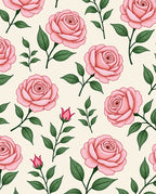 Pastel Pink Rose Garden Botanical Rug