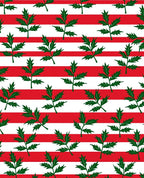 Green Leaf Red White Stripes Rug
