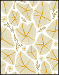 Golden Sunburst Floral Whimsical Leaf Rug